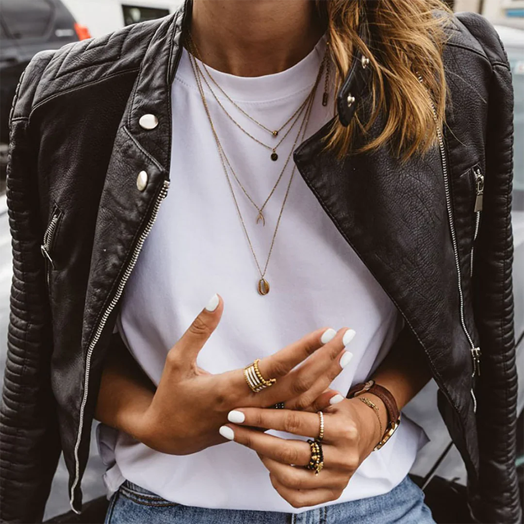 Alison | Elegant jacka i bikerstil